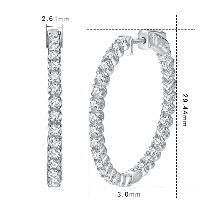 <tc>Moissanit-Creolen in S925-Silber </tc>