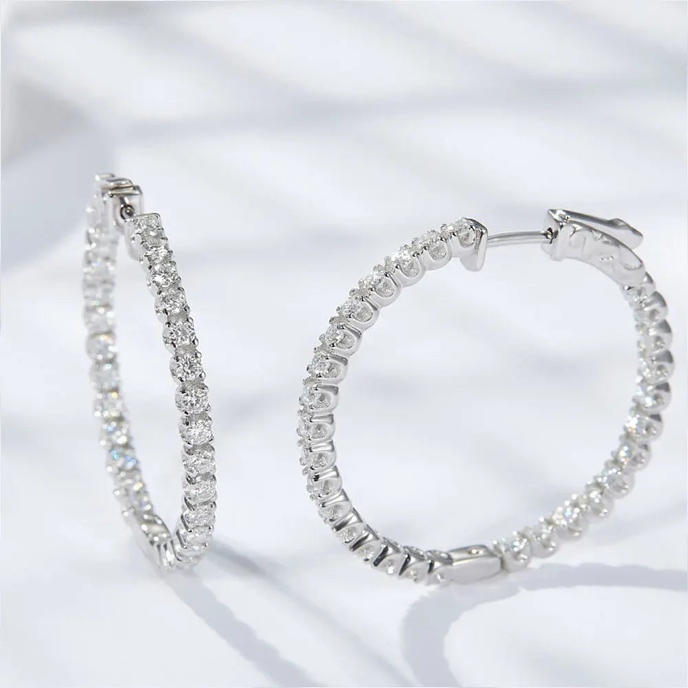 <tc>Moissanit-Creolen in S925-Silber </tc>