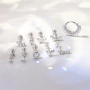 925 Silber Moissanit Ohrringe mit flacher Rückseite für Damen