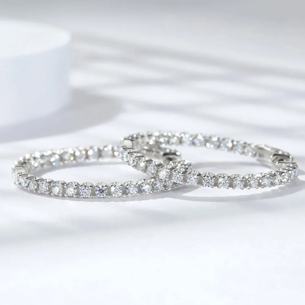 <tc>Moissanit-Creolen in S925-Silber </tc>