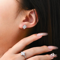 <tc>Moissanit-Diamantohrringe für Damen aus S925-Silber </tc>