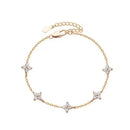 <tc>Vierblättriges Blumenarmband mit Zirkon</tc>