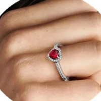 Luminous Ruby Heart Ring