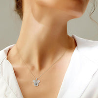 Mickey Full Moissanit Halskette aus 925er Silber