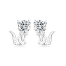 Personalisierte Katzenohrringe aus 925er Silber mit Moissanit