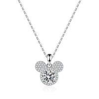Mickey Full Moissanit Halskette aus 925er Silber