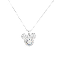 Mickey Full Moissanit Halskette aus 925er Silber