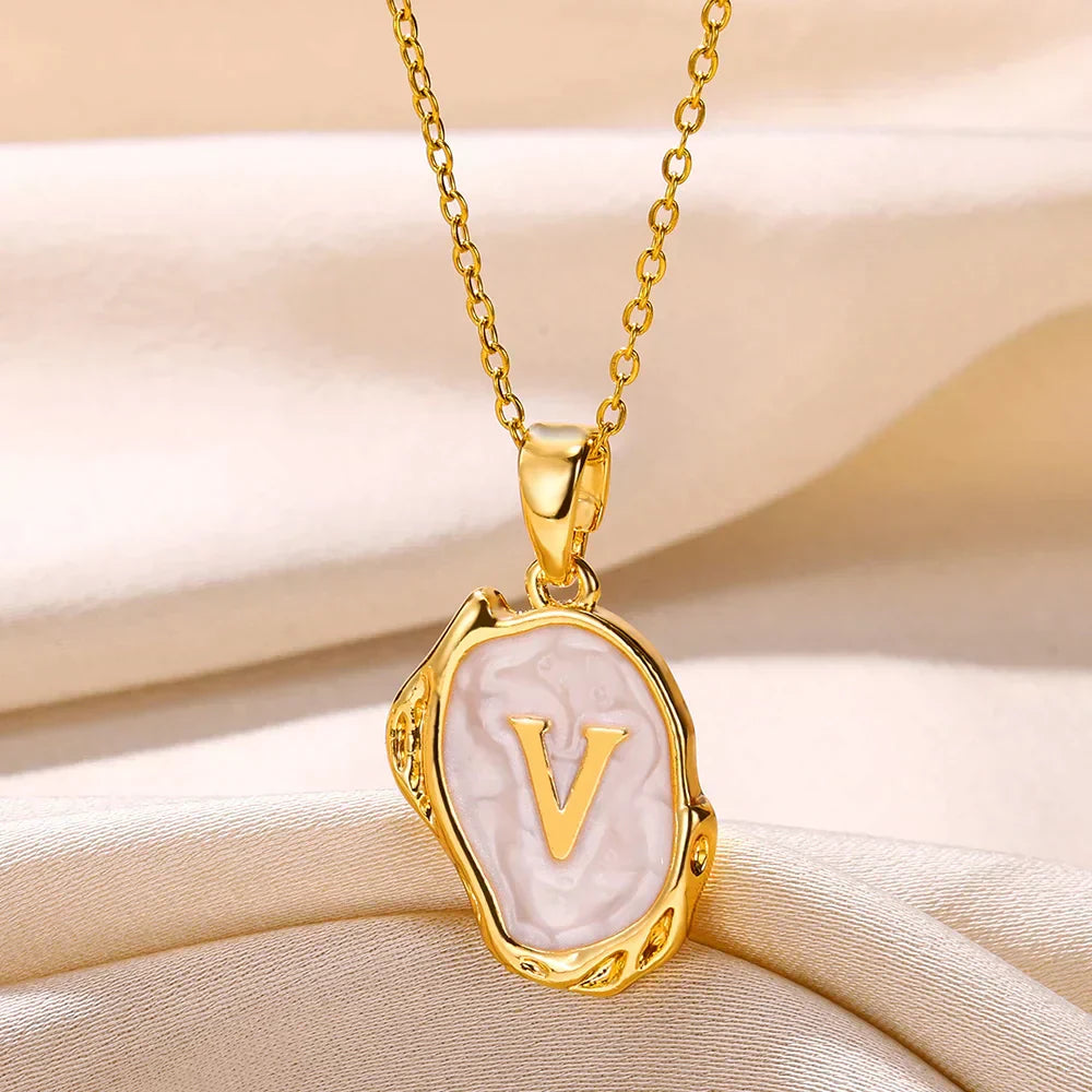 Deep Ocean Initial Necklace