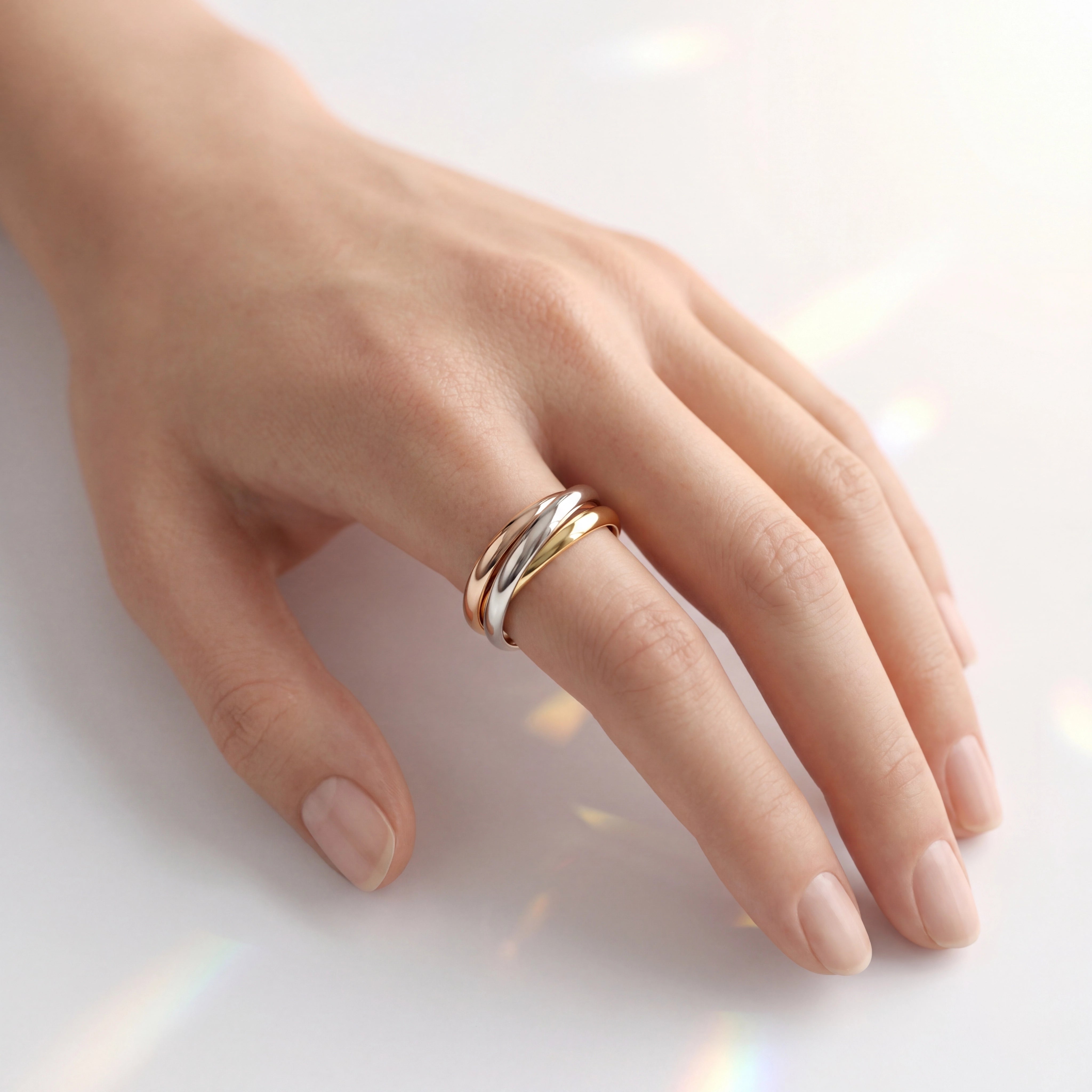 <tc>Ring Trilogie — Drei funkelnde Elemente in Bewegung</tc>
