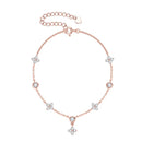 <tc>Vierblättriges Moissanit-Blumenarmband S925 Silber</tc>